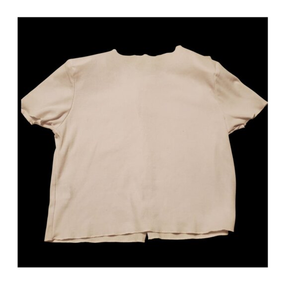 Dazy White Tee With Open V Neck , One Pocket and Shoulder Pads - Picture 2 of 2